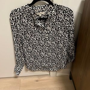 loft Cheetah print button down blouse
